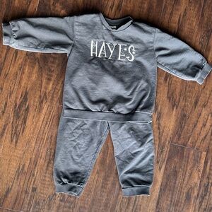 H&M monogrammed Halloween Dark gray Sweatshirt and Pants Set